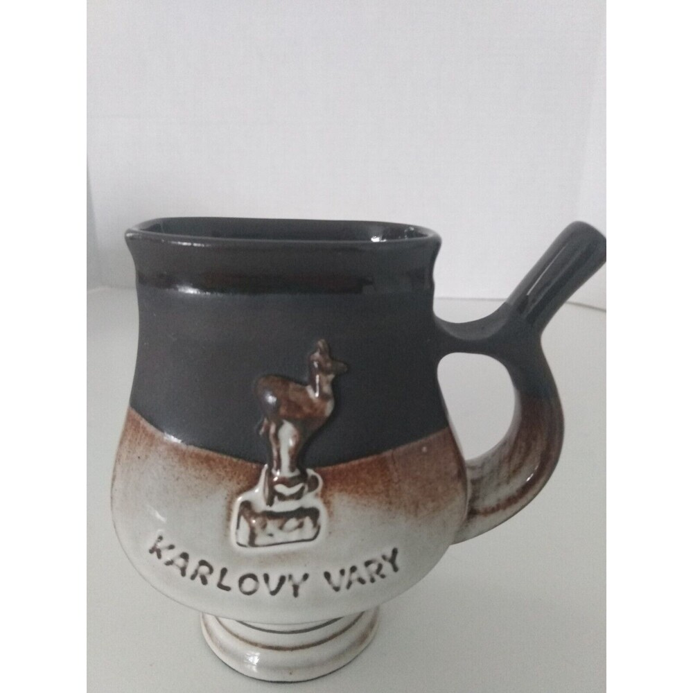 Karlovy Vary Sipping Cup - Czech Republic With Deer Pattern Vintage